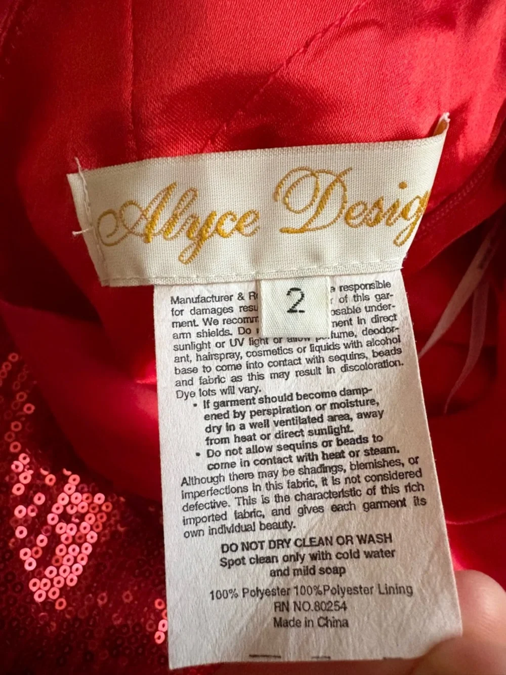Vintage Alyce Designs red sequin dress 2 - Picture 8 of 9